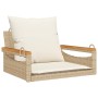 Swing bench with beige synthetic rattan cushions 63x62x40 cm by vidaXL, garden benches - Ref: Foro24-368166, Price: 88,89 €, ...