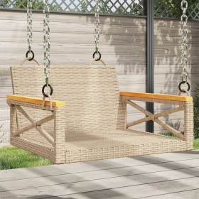 Beigefarbene Schaukelbank aus synthetischem Rattan, 63 x 62 x 40 cm von vidaXL, Gartenbänke - Ref: Foro24-368172, Preis: 68,9...