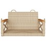 Beigefarbene Schaukelbank aus synthetischem Rattan, 63 x 62 x 40 cm von vidaXL, Gartenbänke - Ref: Foro24-368172, Preis: 68,8...