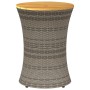 Mesa de jardín en forma de tambor ratán sintético y madera gris de vidaXL, Mesas de jardín - Ref: Foro24-368297, Precio: 78,4...