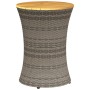 Mesa de jardín en forma de tambor ratán sintético y madera gris de vidaXL, Mesas de jardín - Ref: Foro24-368297, Precio: 78,4...