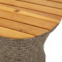 Mesa de jardín en forma de tambor ratán sintético y madera gris de vidaXL, Mesas de jardín - Ref: Foro24-368297, Precio: 78,4...