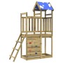 Play tower with climbing wall pine wood 110.5x52.5x215cm by vidaXL, Children's houses - Ref: Foro24-845925, Price: 227,03 €, ...