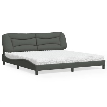 Bed with dark gray fabric mattress 200x200 cm by vidaXL, Beds and slatted bases - Ref: Foro24-3208556, Price: 492,69 €, Disco...