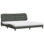 Cama con colchón tela gris oscuro 200x200 cm de vidaXL, Camas y somieres - Ref: Foro24-3208556, Precio: 492,69 €, Descuento: %