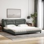 Cama con colchón tela gris oscuro 200x200 cm de vidaXL, Camas y somieres - Ref: Foro24-3208556, Precio: 492,69 €, Descuento: %