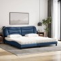 Bett mit blauer Stoffmatratze 200x200 cm von vidaXL, Betten und Lattenroste - Ref: Foro24-3208561, Preis: 475,34 €, Rabatt: %