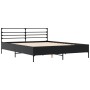 Engineered wood and black metal bed frame 160x200cm by vidaXL, Beds and slatted bases - Ref: Foro24-3280052, Price: 161,95 €,...