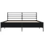 Engineered wood and black metal bed frame 160x200cm by vidaXL, Beds and slatted bases - Ref: Foro24-3280052, Price: 161,95 €,...