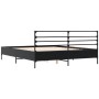 Engineered wood and black metal bed frame 160x200cm by vidaXL, Beds and slatted bases - Ref: Foro24-3280052, Price: 161,95 €,...