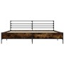 Engineered wood bed frame metal smoked oak 180x200cm by vidaXL, Beds and slatted bases - Ref: Foro24-3280059, Price: 161,45 €...