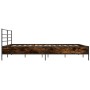 Estructura cama madera ingeniería metal roble ahumado 180x200cm de vidaXL, Camas y somieres - Ref: Foro24-3280059, Precio: 16...