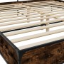 Engineered wood bed frame metal smoked oak 180x200cm by vidaXL, Beds and slatted bases - Ref: Foro24-3280059, Price: 161,45 €...