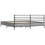 Sonoma gray metal engineered wood bed frame 200x200 cm by vidaXL, Beds and slatted bases - Ref: Foro24-3280065, Price: 173,66...