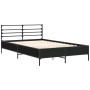 Engineered wood and black metal bed frame 120x190cm by vidaXL, Beds and slatted bases - Ref: Foro24-3280067, Price: 139,99 €,...