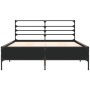 Engineered wood and black metal bed frame 120x190cm by vidaXL, Beds and slatted bases - Ref: Foro24-3280067, Price: 139,99 €,...