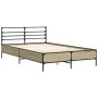 Estructura cama madera ingeniería metal roble Sonoma 140x190 cm de vidaXL, Camas y somieres - Ref: Foro24-3280078, Precio: 14...