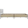 Estructura cama madera ingeniería metal roble Sonoma 135x190 cm de vidaXL, Camas y somieres - Ref: Foro24-3280073, Precio: 14...