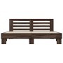 Oak brown metal engineered wood bed frame 200x200 cm by vidaXL, Beds and slatted bases - Ref: Foro24-3280086, Price: 178,52 €...