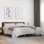 Engineered wood bed frame metal smoked oak 200x200cm by vidaXL, Beds and slatted bases - Ref: Foro24-3280084, Price: 171,76 €...