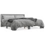 Estructura cama madera ingeniería metal gris Sonoma 180x200 cm de vidaXL, Camas y somieres - Ref: Foro24-3280090, Precio: 175...