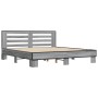 Estructura cama madera ingeniería metal gris Sonoma 180x200 cm de vidaXL, Camas y somieres - Ref: Foro24-3280090, Precio: 175...