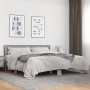 Estructura cama madera ingeniería metal gris Sonoma 180x200 cm de vidaXL, Camas y somieres - Ref: Foro24-3280090, Precio: 175...