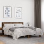 Engineered wood bed frame metal smoked oak 150x200cm by vidaXL, Beds and slatted bases - Ref: Foro24-3280099, Price: 161,31 €...