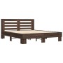 Estructura cama madera ingeniería metal marrón roble 150x200 cm de vidaXL, Camas y somieres - Ref: Foro24-3280101, Precio: 16...