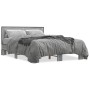 Estructura cama madera ingeniería metal gris Sonoma 140x190 cm de vidaXL, Camas y somieres - Ref: Foro24-3280115, Precio: 155...