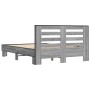 Estructura cama madera ingeniería metal gris Sonoma 140x190 cm de vidaXL, Camas y somieres - Ref: Foro24-3280115, Precio: 155...