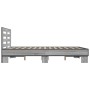 Estructura cama madera ingeniería metal gris Sonoma 120x190 cm de vidaXL, Camas y somieres - Ref: Foro24-3280120, Precio: 152...