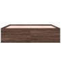 Oak brown engineered wood bed frame 200x200 cm by vidaXL, Beds and slatted bases - Ref: Foro24-3280901, Price: 158,22 €, Disc...