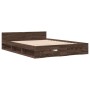 Cama con cajones madera ingeniería marrón roble 160x200 cm de vidaXL, Camas y somieres - Ref: Foro24-3280740, Precio: 183,16 ...