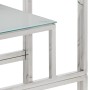 Console table silver stainless steel and tempered glass by vidaXL, Side tables - Ref: Foro24-350011, Price: 135,40 €, Discoun...