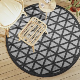 Black PP outdoor rug Ø160 cm by vidaXL, Outdoor protectors - Ref: Foro24-368463, Price: 23,99 €, Discount: %