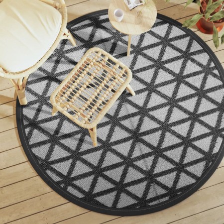 Black PP outdoor rug Ø160 cm by vidaXL, Outdoor protectors - Ref: Foro24-368463, Price: 28,96 €, Discount: %