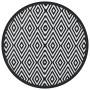 Black and white PP outdoor rug Ø160 cm by vidaXL, Outdoor protectors - Ref: Foro24-368475, Price: 28,96 €, Discount: %