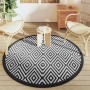 Black and white PP outdoor rug Ø160 cm by vidaXL, Outdoor protectors - Ref: Foro24-368475, Price: 28,96 €, Discount: %