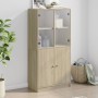 Aparador alto con puertas madera roble Sonoma 68x37x142 cm de vidaXL, Aparadores - Ref: Foro24-3295866, Precio: 133,39 €, Des...