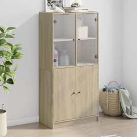 Tall sideboard with Sonoma oak wood doors 68x37x142 cm by vidaXL, Sideboards - Ref: Foro24-3295866, Price: 133,39 €, Discount: %