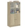 Tall sideboard with Sonoma oak wood doors 68x37x142 cm by vidaXL, Sideboards - Ref: Foro24-3295866, Price: 133,58 €, Discount: %