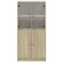 Aparador alto con puertas madera roble Sonoma 68x37x142 cm de vidaXL, Aparadores - Ref: Foro24-3295866, Precio: 137,99 €, Des...