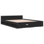 Black engineered wood bed with drawers 140x190 cm by vidaXL, Beds and slatted bases - Ref: Foro24-3280763, Price: 169,51 €, D...