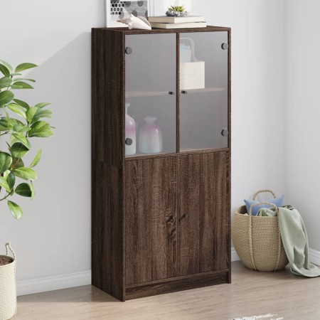 Aparador alto con puertas madera roble marrón 68x37x142 cm de vidaXL, Aparadores - Ref: Foro24-3295870, Precio: 136,99 €, Des...