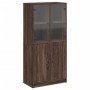 Aparador alto con puertas madera roble marrón 68x37x142 cm de vidaXL, Aparadores - Ref: Foro24-3295870, Precio: 136,99 €, Des...