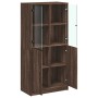 Tall sideboard with brown oak wood doors 68x37x142 cm by vidaXL, Sideboards - Ref: Foro24-3295870, Price: 134,23 €, Discount: %