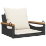 Swing bench with black synthetic rattan cushions 63x62x40 cm by vidaXL, garden benches - Ref: Foro24-368164, Price: 82,99 €, ...