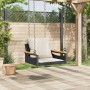 Swing bench with black synthetic rattan cushions 63x62x40 cm by vidaXL, garden benches - Ref: Foro24-368164, Price: 82,99 €, ...