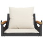 Swing bench with black synthetic rattan cushions 63x62x40 cm by vidaXL, garden benches - Ref: Foro24-368164, Price: 82,99 €, ...